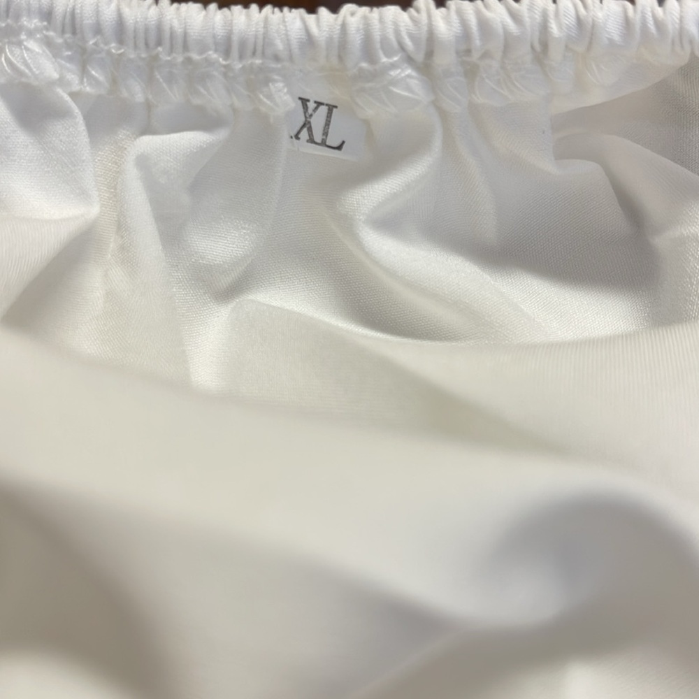 Women’s Plain Cut Out Tie Back Off Shoulder Top In White XL - Picture 9 of 13